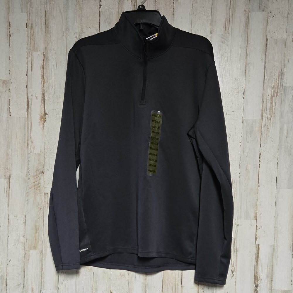 Men's Layer 8 Black Circular Knit Quarter-Zip